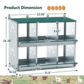 Galvanized Steel Chicken Nesting Box with Ventilation Holes, Green Model 0206 Hen Nest with Removable Divider and Nest Pad for Backyard Coops