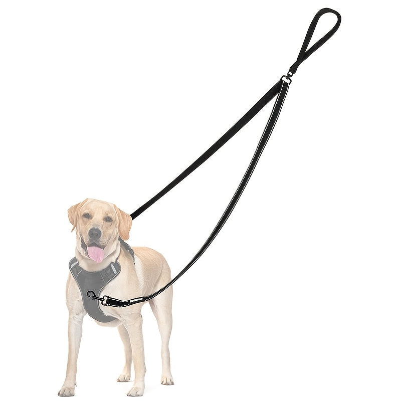 Reflective Double Dog Leash for Medium and Large Dogs, No-Pull Training Walking Lead for Daily Neighborhood Walks and Outdoor Routines