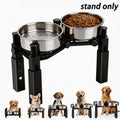 Dog Bowl Stand with 2.64 to 8.86 Inch Adjustable Height, Elevated Double-Bowl Holder for Large Breed Feeding Setups, Bowls Not Included