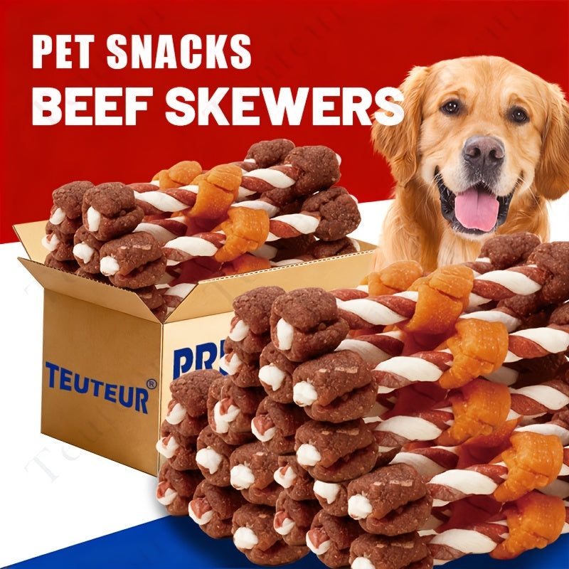Dog Treat Skewers 155g, Chicken, Duck, Chicken Liver and Beef Roll Listed Flavor Mix, Chew Snacks for Supervised Rewards and Dog Gift Baskets