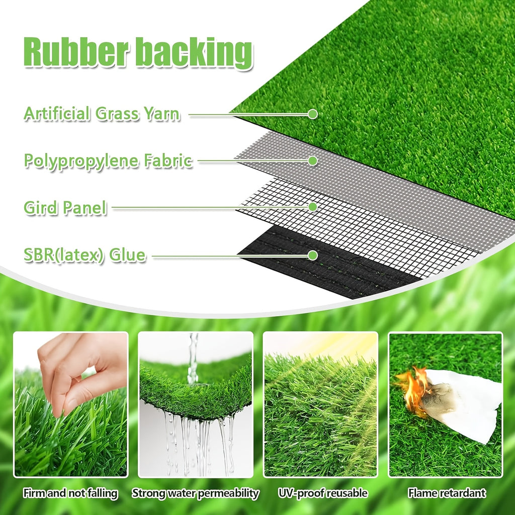 Washable Dog Potty Grass Mats with Drainage Holes and Rubber Backing, Reusable Artificial Turf Pads in Four Sizes for Indoor Training and Outdoor Use