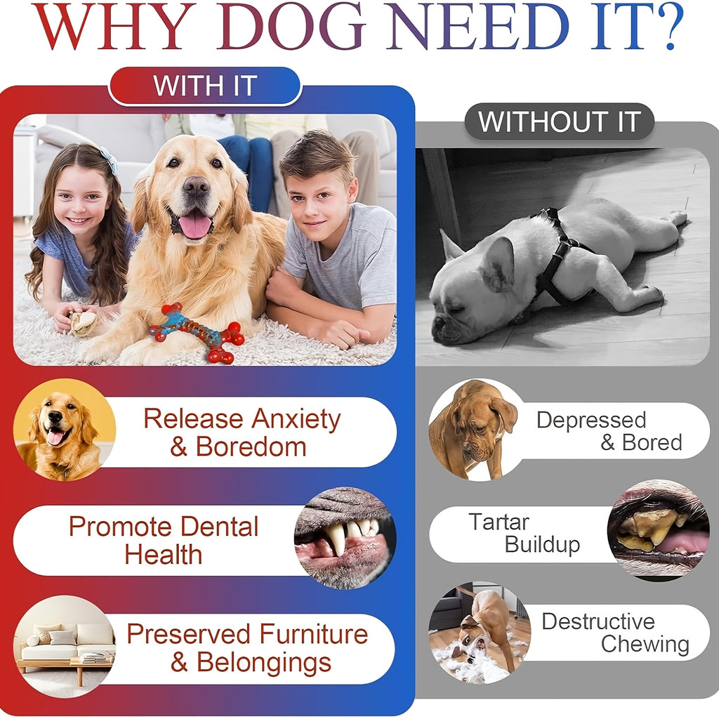 Nylon Dog Chew Bones for Medium and Large Dogs, Beef or Peanut Butter Flavor Options, 1 or 2 Piece Tough Toys for Supervised Chewing