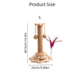 Wooden Cat Scratching Post for Indoor Cats, Mushroom and Dolphin Style Choices, Gray Velvet Scratcher and Separate Sisal Column Option