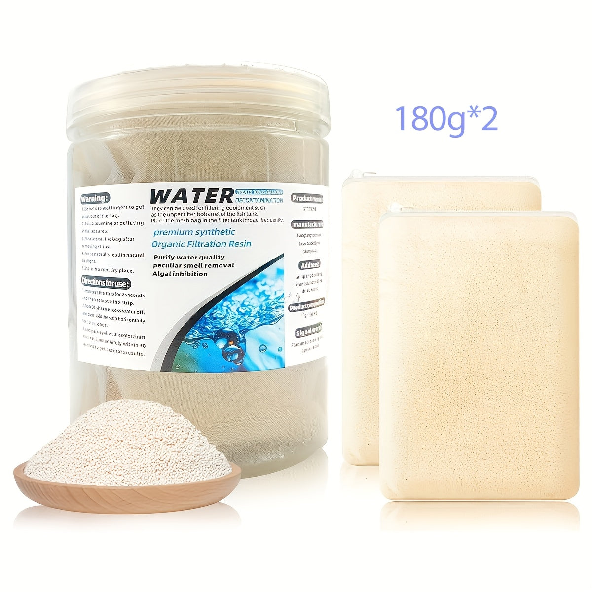 Aquarium Filter Media Resin for Freshwater and Saltwater Fish Tanks, 2-Bag 500ml Option, Filtration Accessories for Routine Aquarium Maintenance