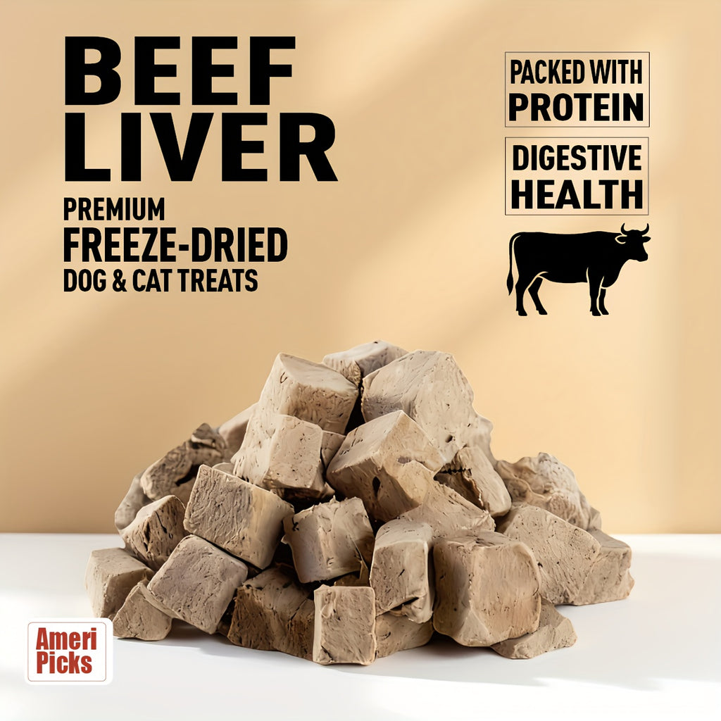 Beef Liver Dog Treats 300g, Freeze-Dried Single-Ingredient Training Rewards and Food Topper, Grain-Free Gluten-Free Snacks for Everyday Reward Time