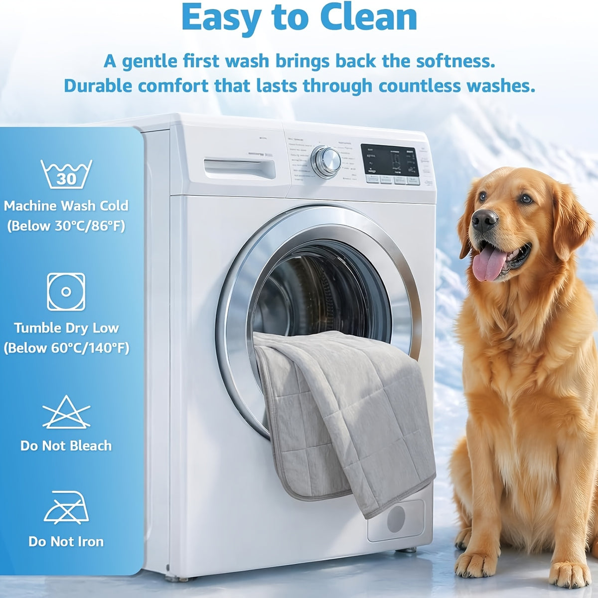 Dog Cooling Blanket for Large Dogs, Washable Cool-to-Touch Lightweight Pet Mat and Bed Cover in Gray, 41 x 62 or 43 x 55 Inches
