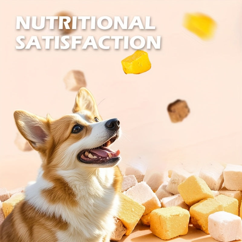 Freeze-Dried Dog Treat Mix, 150g / 5.29oz Beef Liver, Chicken and Egg Yolk Triple Combo for Supervised Training Rewards and Everyday Snacks