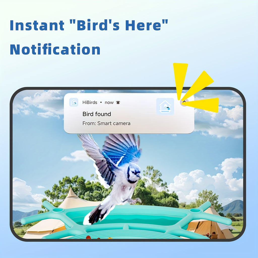 Smart Bird Feeder with Camera, Solar Powered 2K Live View with 4MP Lens, Motion Alerts and AI Bird Recognition for Backyard Bird Watching