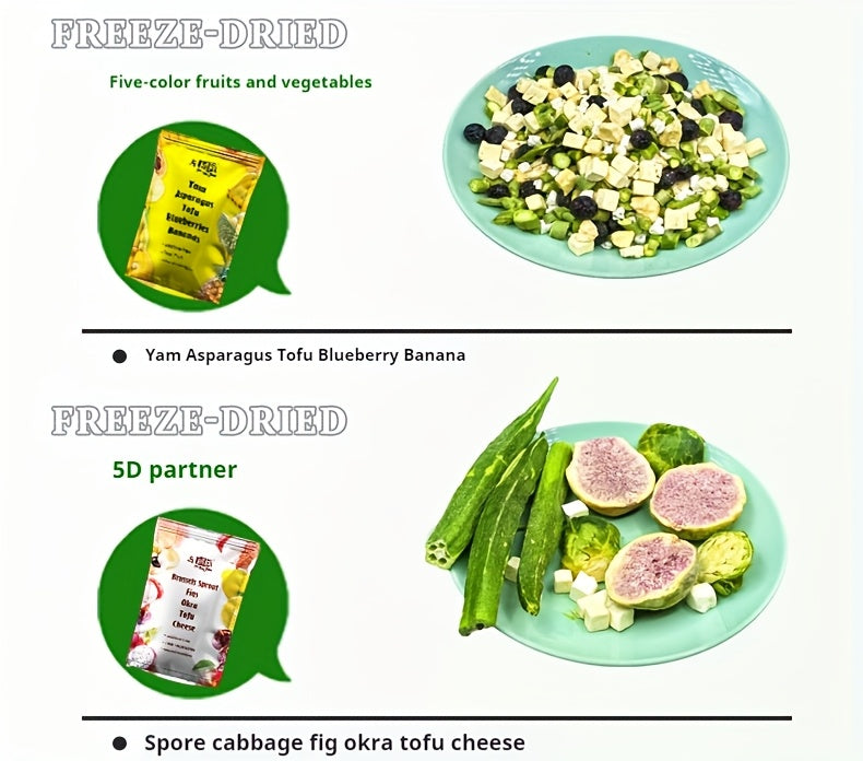 Freeze Dried Dog Treats with Fruit and Vegetable Options, Six Selectable Snack Styles for Supervised Training Rewards and Dog Food Toppers
