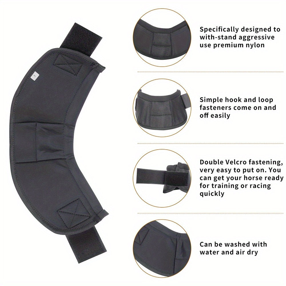 No-Turn Horse Bell Boots Pair, Protective Equine Hoof Boots in Small, Medium and Large with Black, White, Royal Blue and Red Color Options