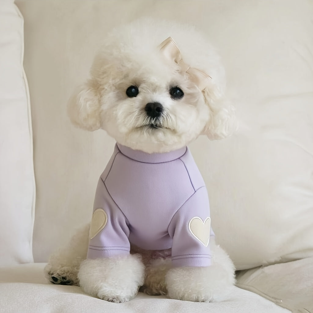 Dog Fleece Shirts 3 Pack for Small and Medium Dogs, Thin Heart-Style Two-Leg Base Layer Pet Clothes in Two Color Sets, Sizes S to XL for Everyday Outfits
