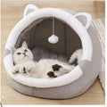 Cartoon Cat Cave Bed and Sleeping House, Cozy Indoor Kitty Hideaway for Curling Up and Resting, Large 16.34 x 16.34 x 13.78 Inches