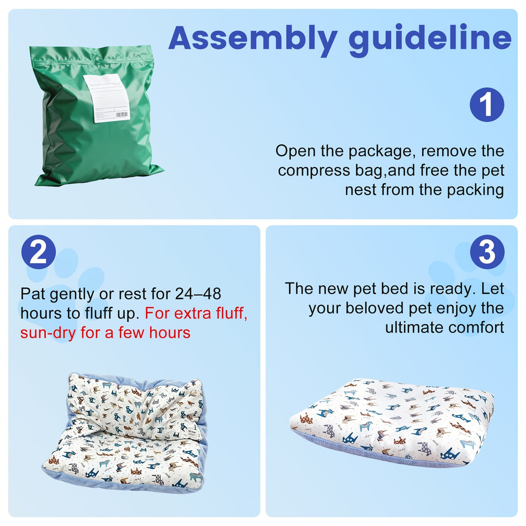 Hooded Dog Bed with Removable Washable Cover, Plush Sleeping Bag Pet Sofa for Dogs and Cats, Cozy Thickened Cushion in S to XL Sizes