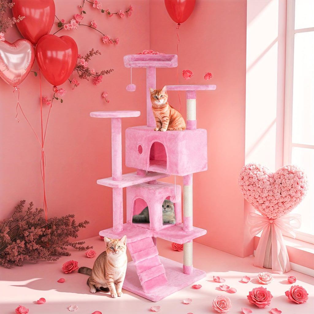 Cat Tree Tower in 22, 54 or 70 Inch Sizes, Indoor Cat Furniture Activity Center with Scratching Post for Climbing, Resting and Everyday Play