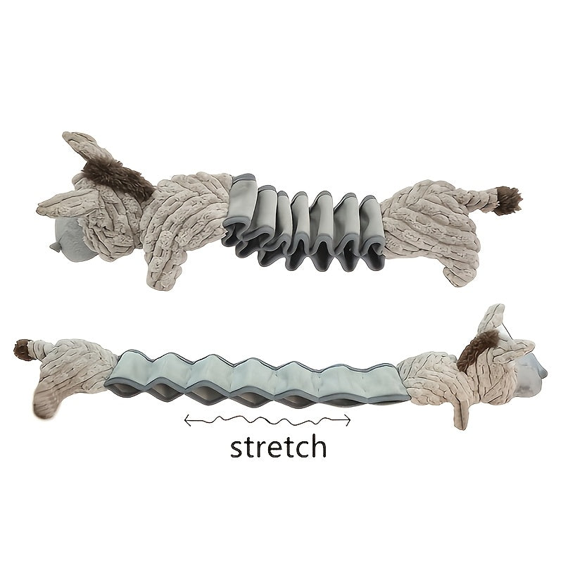 Donkey Plush Dog Toy for Small and Medium Dogs, Soft Stretch Animal Toy with Pull Rope or Long Stretch Options for Supervised Indoor Play