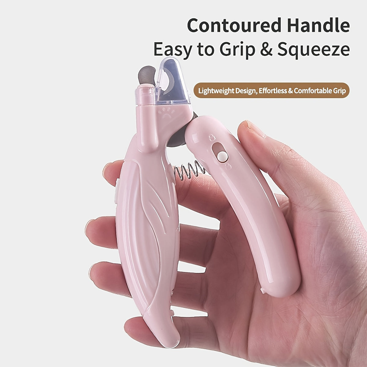 Dog and Cat Nail Clippers with LED Light, Safety Lock and Protective Cover for At-Home Pet Claw Trimming and Daily Grooming, Green or Pink