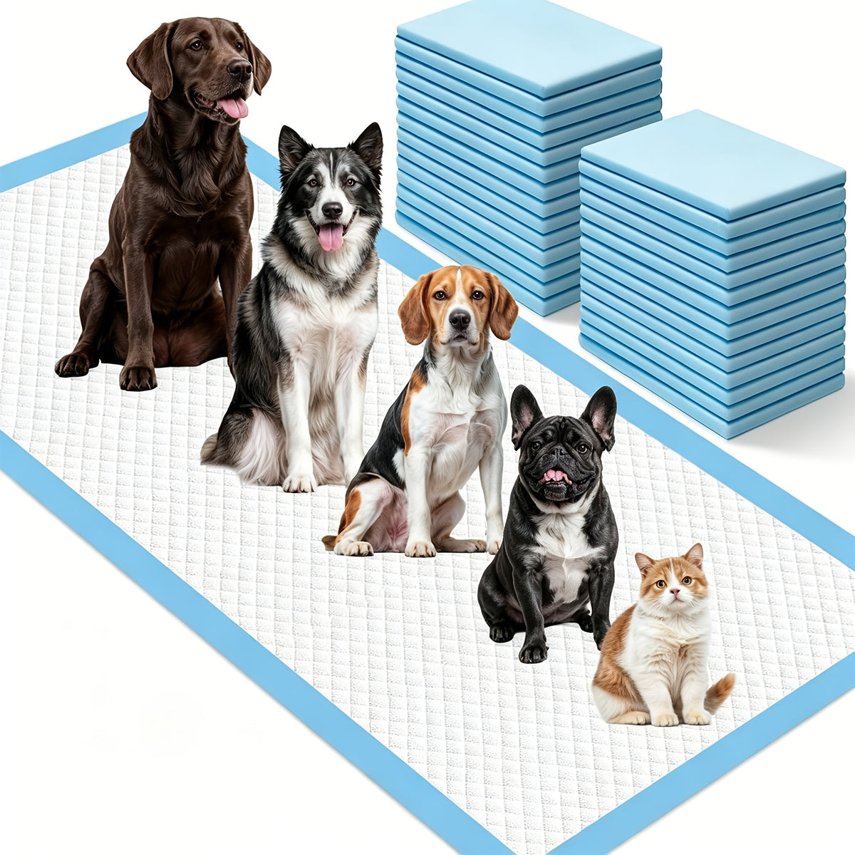 Extra Large Disposable Dog Pee Pads 58 x 32 Inch, 40 Count Super Absorbent Leak-Proof Puppy Potty Training Pads for Cars, Crates and Sofas