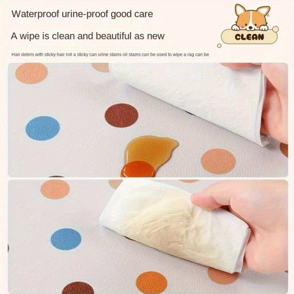 PVC Pet Crate Mat with Litchi Pattern, Easy-Clean Non-Slip Cage Liner for Dogs and Cats, Single-Piece Cut-to-Fit Design for Indoor Pet Areas