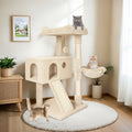 Cat Tree with Sisal Scratching Board, 36 Inch Multi-Level Indoor Cat Condo with Cozy Hammock, Padded Plush Perch and Scratching Posts for Kittens