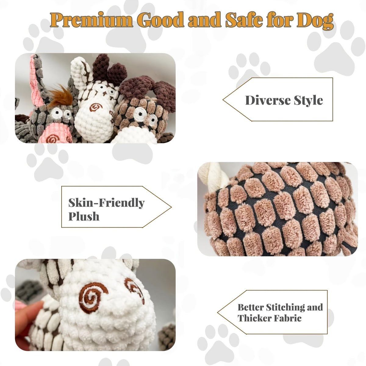 Squeaky Dog Toys 9 Pack, Stuffless Plush Set with Crinkle Sounds for Supervised Interactive Puppy Play, Toy Rotation and Dog Birthday Gifts