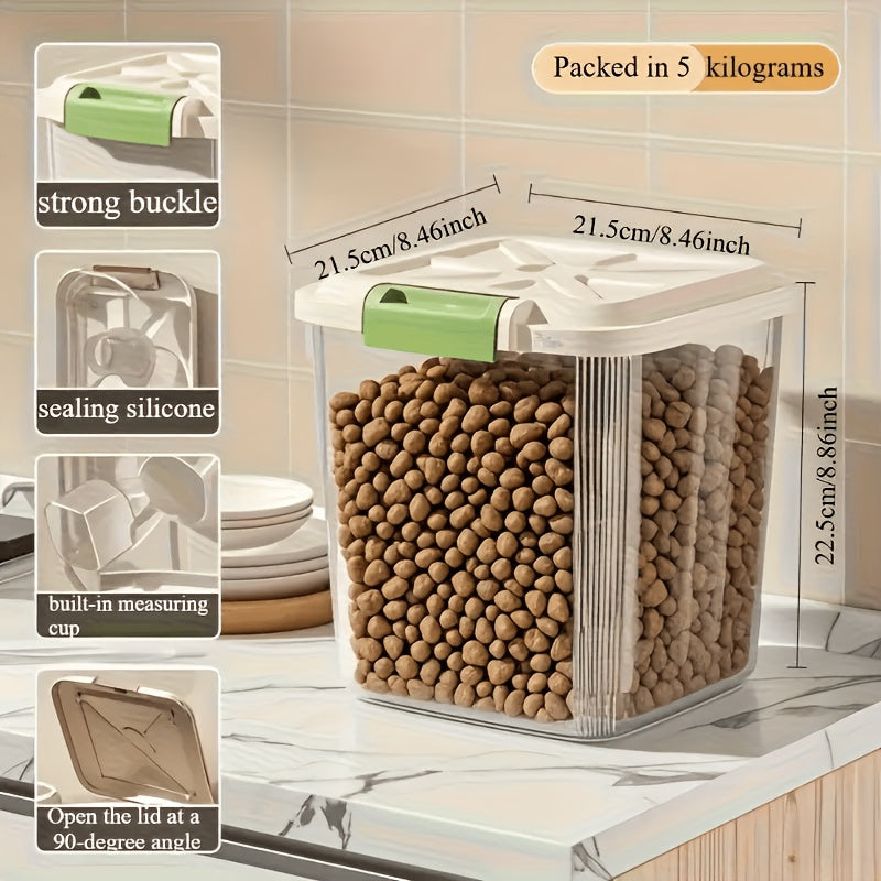 Pet Food Storage Bin with Locking Lid and Scoop, Airtight Dry Dog and Cat Food Container in 6.6 to 55.12 lb Options for Kitchen Pantry Organization