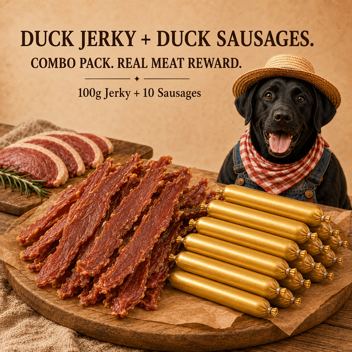 Duck Dog Training Snacks with Jerky and Reward Bite Options, Chewy Treats for Supervised Daily Rewards, Walks, Camping and Travel