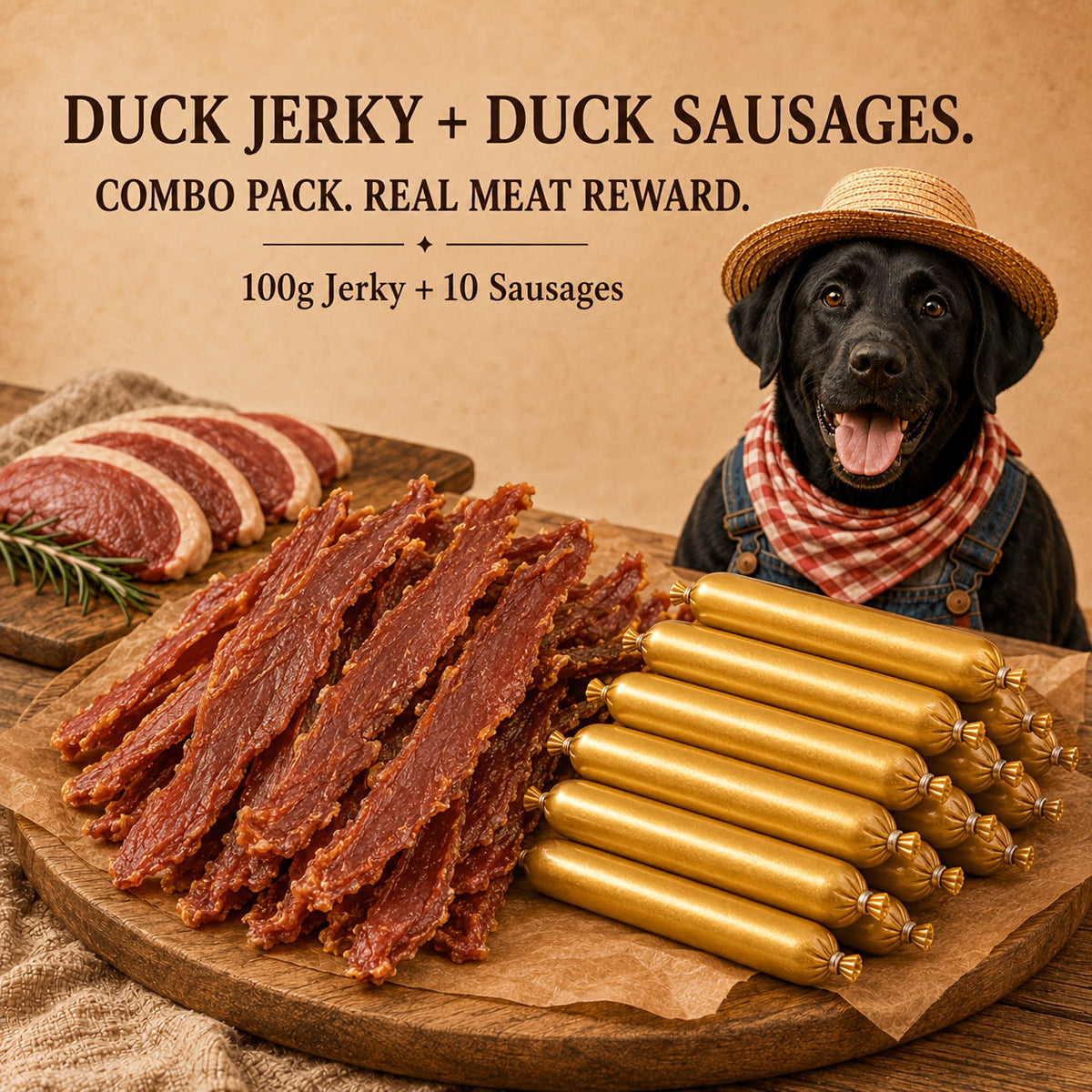 Duck Dog Training Snacks with Jerky and Reward Bite Options, Chewy Treats for Supervised Daily Rewards, Walks, Camping and Travel