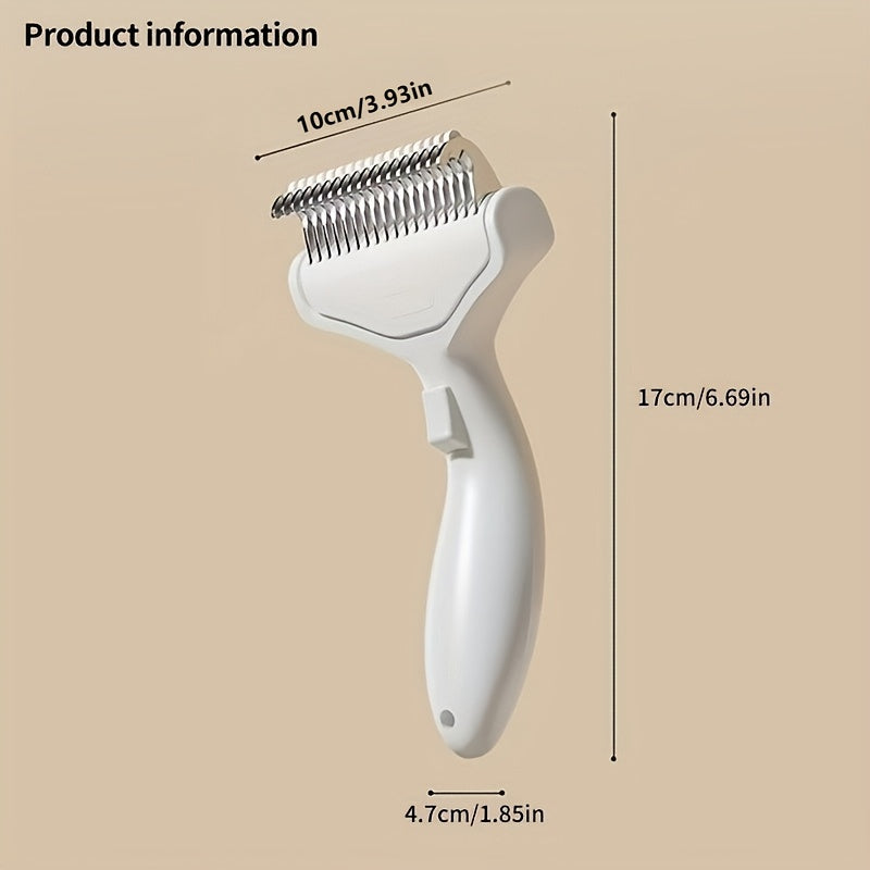 Dog Grooming Comb with Floating Teeth, Stainless Steel Bristles and Polypropylene Body for Loose Hair Removal, 1 Piece in Yellow, Cyan or Orange