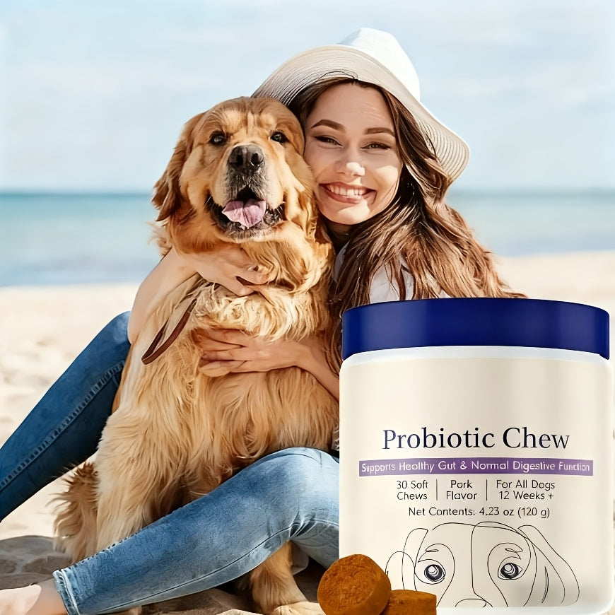 Dog Probiotic Tablets 30 Count, 4.23 oz Listed Nutritional Supplement in Single-Unit Option for Veterinarian-Guided Canine Nutrition Routines