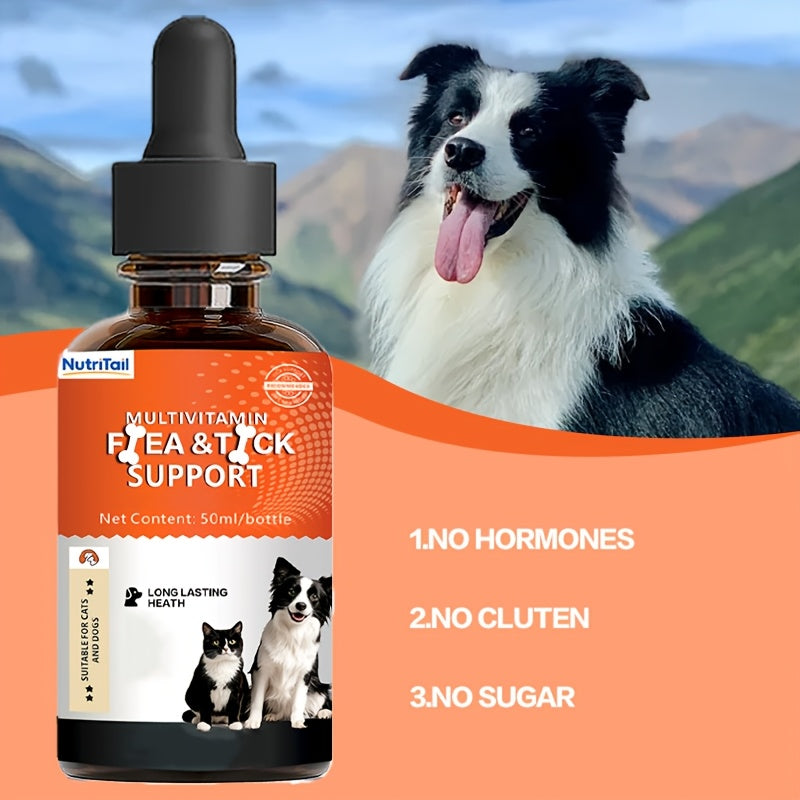 Liquid Vitamins for Dogs and Cats, NutriTail 50ml Compound Vitamin Oral Supplement for Pet Nutrition and At-Home Care Routines