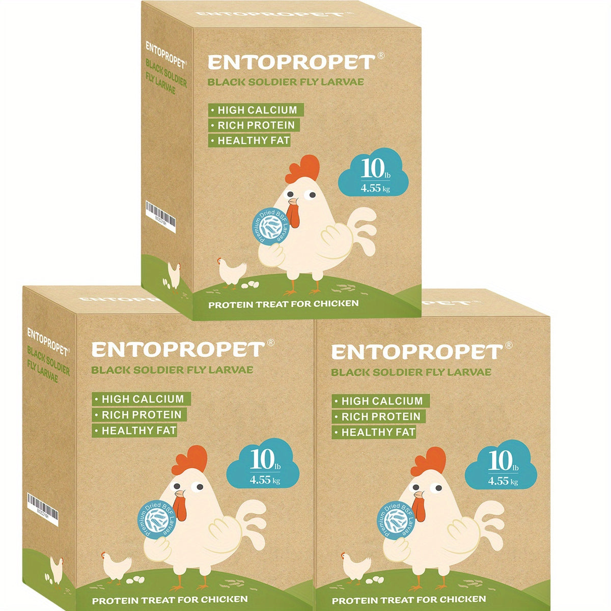 Bulk BSFL Chicken Treats, Dried Black Soldier Fly Larvae in 10, 20 or 30 lb Packs for Backyard Poultry, Supplemental Feeding and Foraging