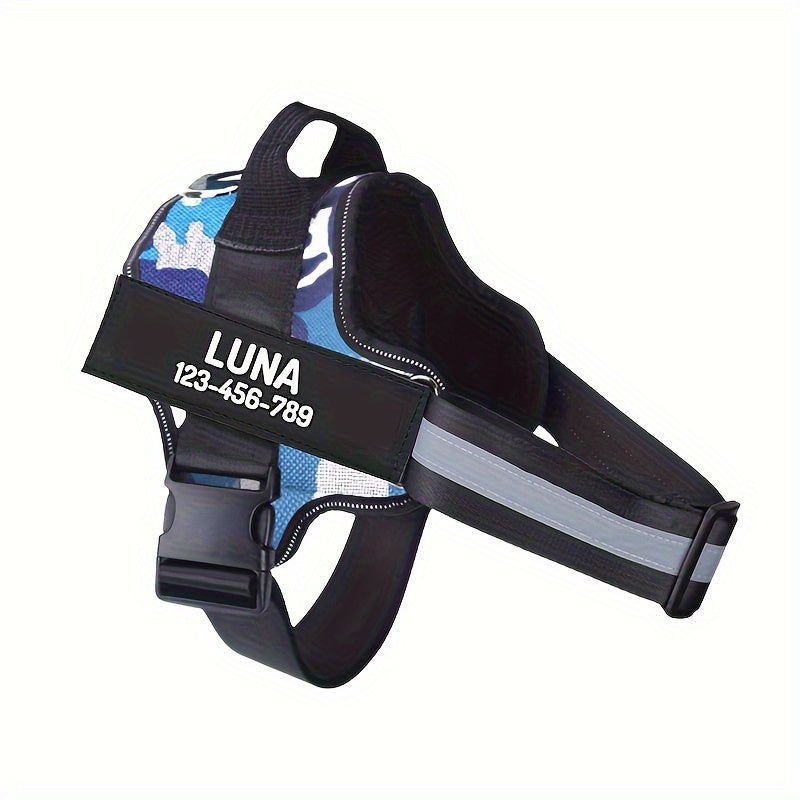 Personalized No Pull Dog Harness with Custom Name and Phone Number, Heavy-Duty Walking and Training Pet Vest in XS to XXL Size Options