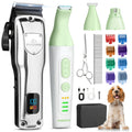 Dog Clippers for Thick Coats with LCD Battery Display, Low-Noise Cordless USB Rechargeable Pet Hair Trimmer for At-Home Dog and Cat Grooming