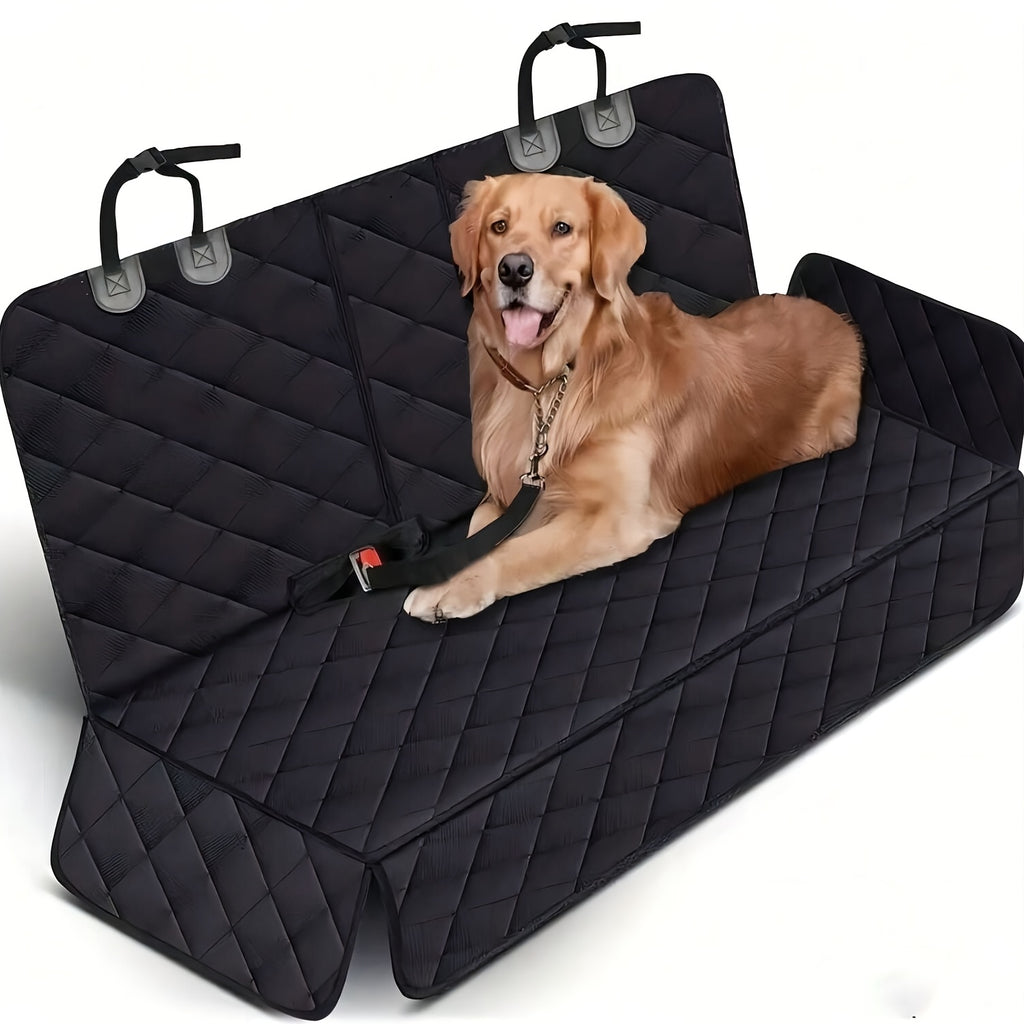 Washable Dog Car Seat Cover for Back Seats, Anti-Slip Scratch-Resistant Pet Fur and Mud Protector with Armrest Compatibility