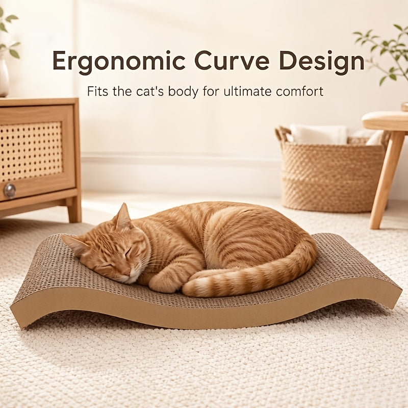 Cardboard Cat Scratcher Pad for Indoor Cats, BC Corrugated Scratching Board with Wavy and Flat Designs Listed, 1, 2, 4 or 8 Pack Options