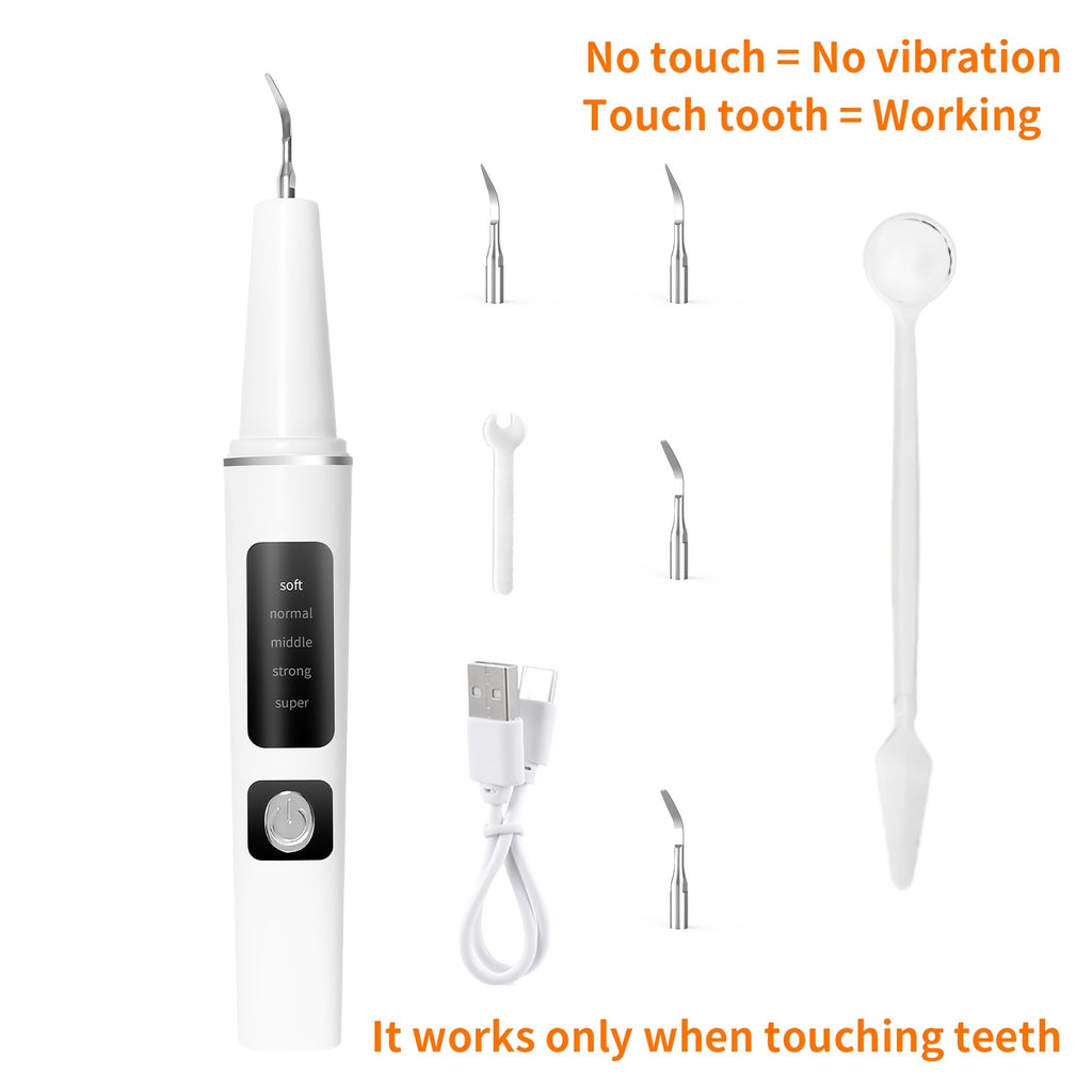 Pet Teeth Cleaning Kit for Cats and Dogs, USB Rechargeable Electric Tooth Cleaner with 4 Cleaning Heads and 5 Modes, Stain and Tartar Remover for At-Home Pet Dental Care, Quiet Low Noise Design