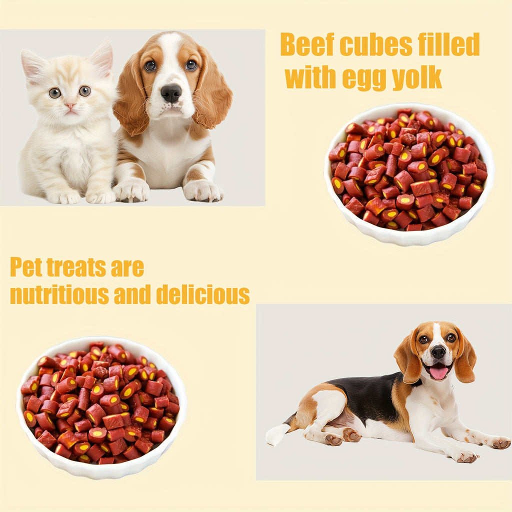 Beef and Egg Yolk Dog Treats, 150g / 5.29oz Cube Snacks for Supervised Training Rewards, Everyday Treat Breaks and Dog Lover Gift Baskets