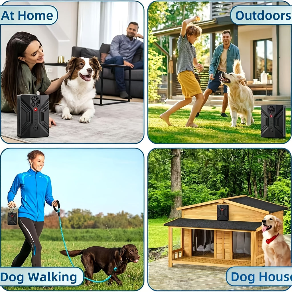 Automatic Ultrasonic Bark Deterrent with 3 Modes, USB Rechargeable Black Bark Box with Listed 55ft Range for Supervised Dog Behavior Management