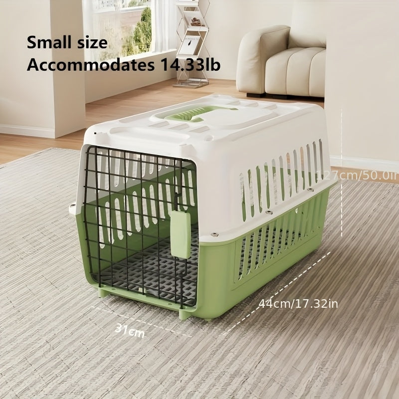Pet Travel Crate for Cats and Small Dogs, Portable Ventilated Carrier Box with Easy Assembly, Green Pink or Blue and XL Options