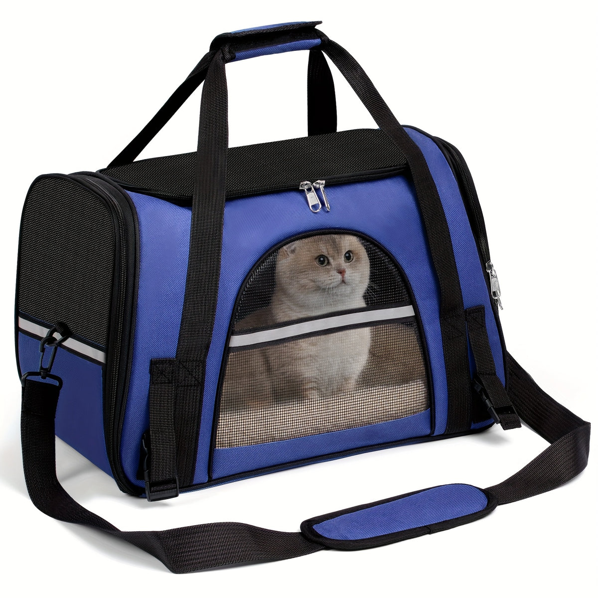Foldable Cat Carrier Backpack with Zipper Closure, Ventilated Pet Travel Bag for Cats and Dogs, Seven Colors for Vet Visits and Everyday Trips