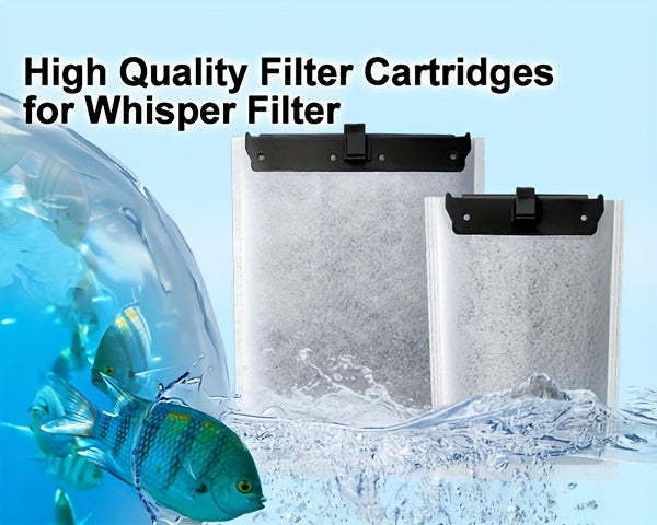 Large Filter Cartridges for Tetra Whisper Bio-Bag, 10 Pack Aquarium Replacement Filters with Activated Carbon for Compatible 20i, 40i, IQ and PF Models