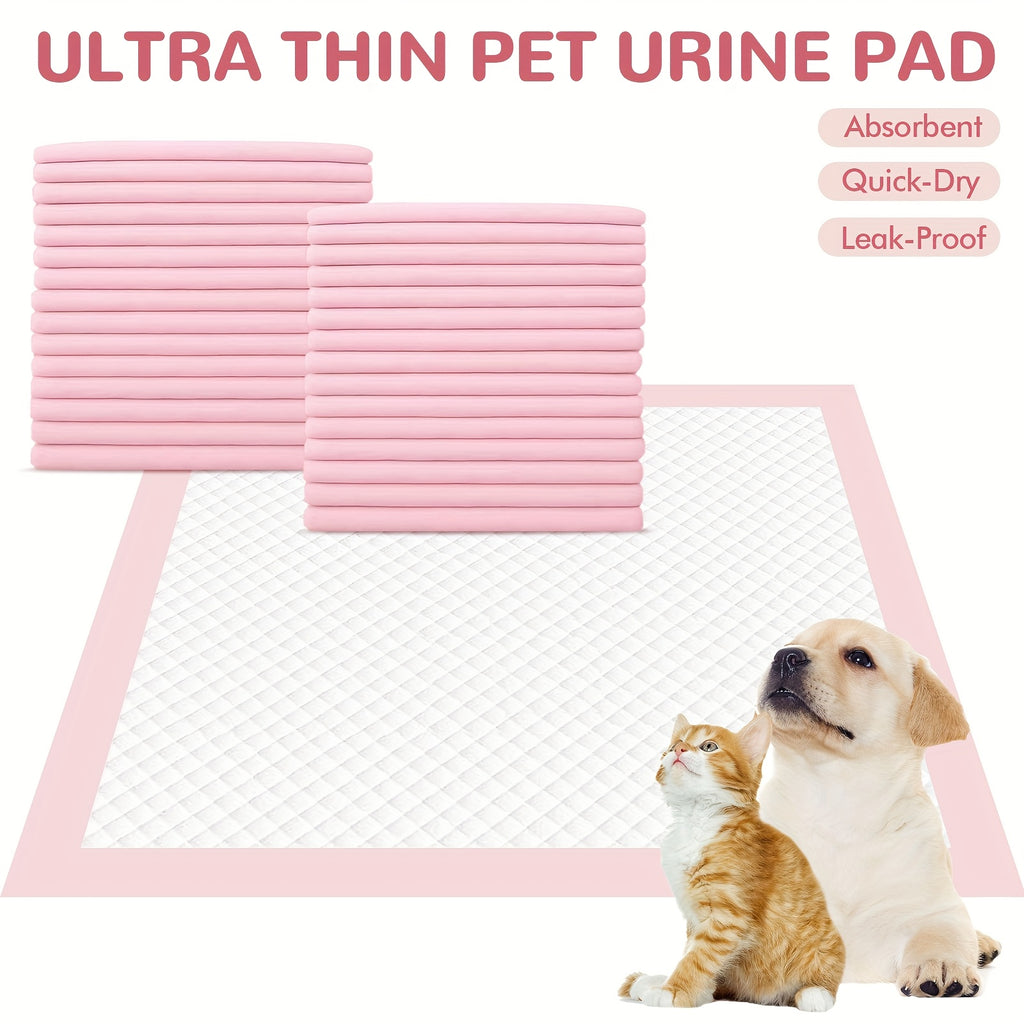 Pink Puppy Pee Pads 100 Count, 23.2 x 23.2 Inch Six-Layer Absorbent Pet Potty Training Mats for Indoor Housebreaking, Kennels and Everyday Home Care