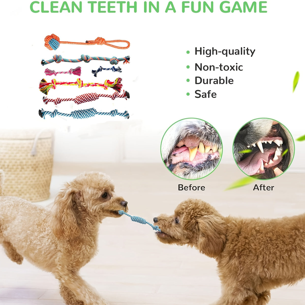 Puppy Chew Toys 25 Pack with Rope Toys, Squeaky Plush Toys, Rubber Toys, Treat Ball & Dog Bag Rolls, Teething Chew Toy Set for Small Dogs & Puppies, Bite-Resistant Ropes for Interactive Play