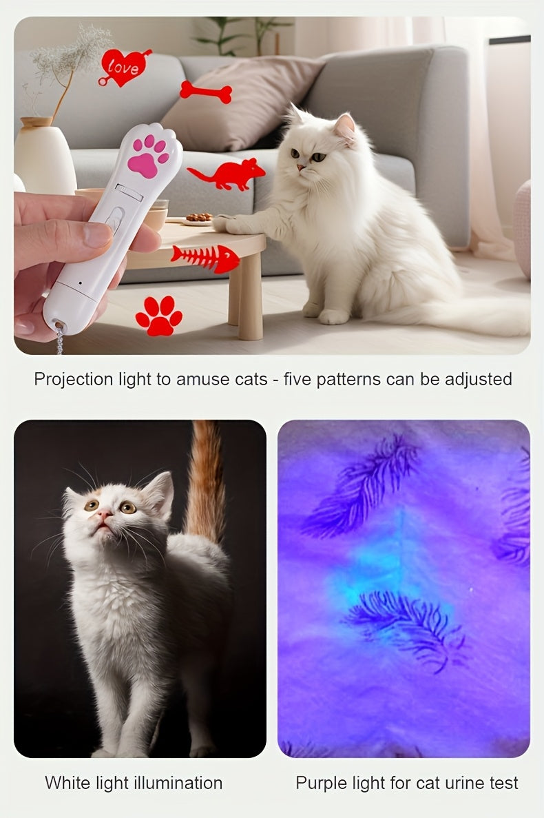 Rechargeable Cat Teaser Toy, 7-in-1 USB Interactive Cat Toy with Bonus Mouse for Indoor Chasing, Daily Exercise and Supervised Play in Pink or Blue