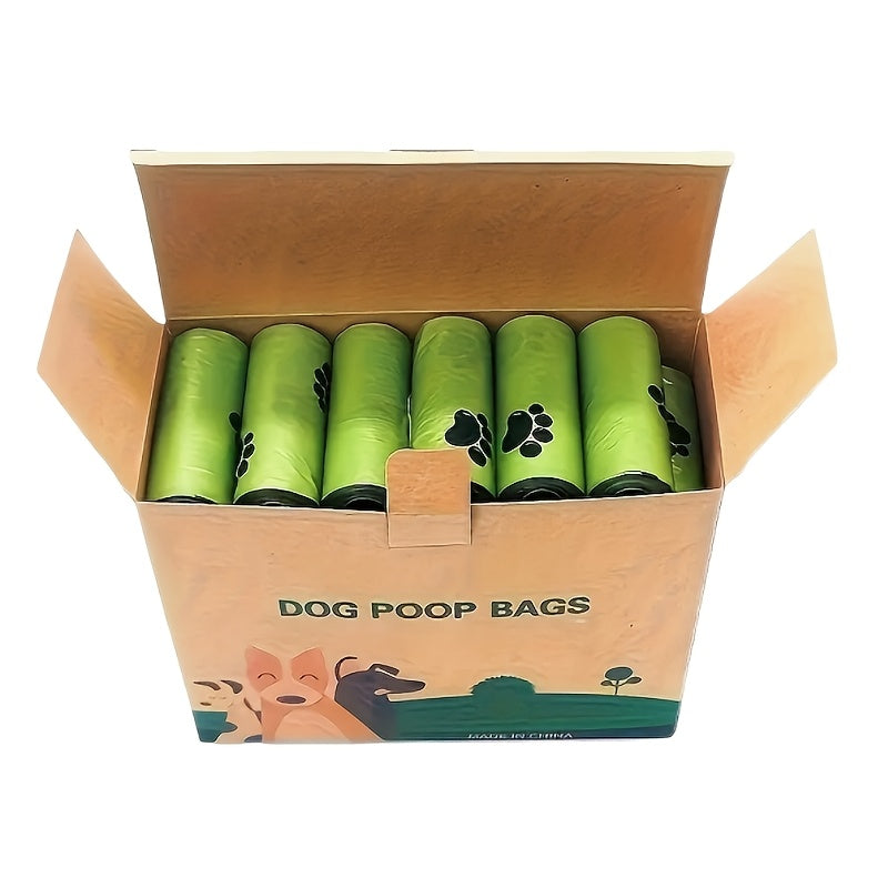 Scented Dog Poop Bags in 120, 540 or 1080 Count Options, Green Paw Print Waste Bag Rolls and Dispenser Sets for Daily Walks and Pet Cleanup