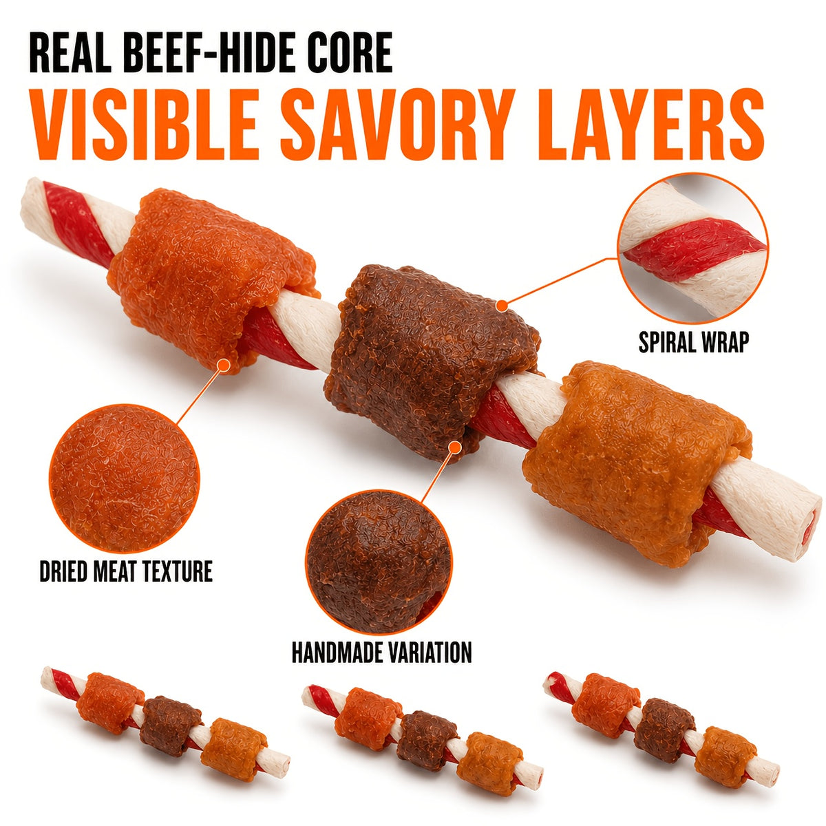 Mixed Dog Treat Combo Packs with Chicken and Duck, Beef Stick and Skewer Options, Different Pack Sizes for Supervised Rewards and Snack Time