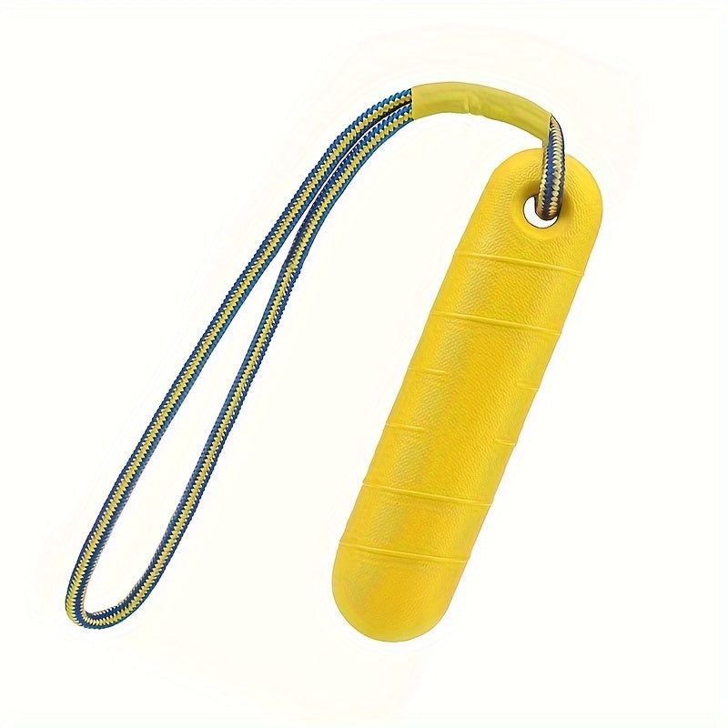 Floating Dog Toy with Rope, Single Water-Resistant Fetch and Retrieve Toy in Orange or Yellow for Supervised Summer Pool and Outdoor Play