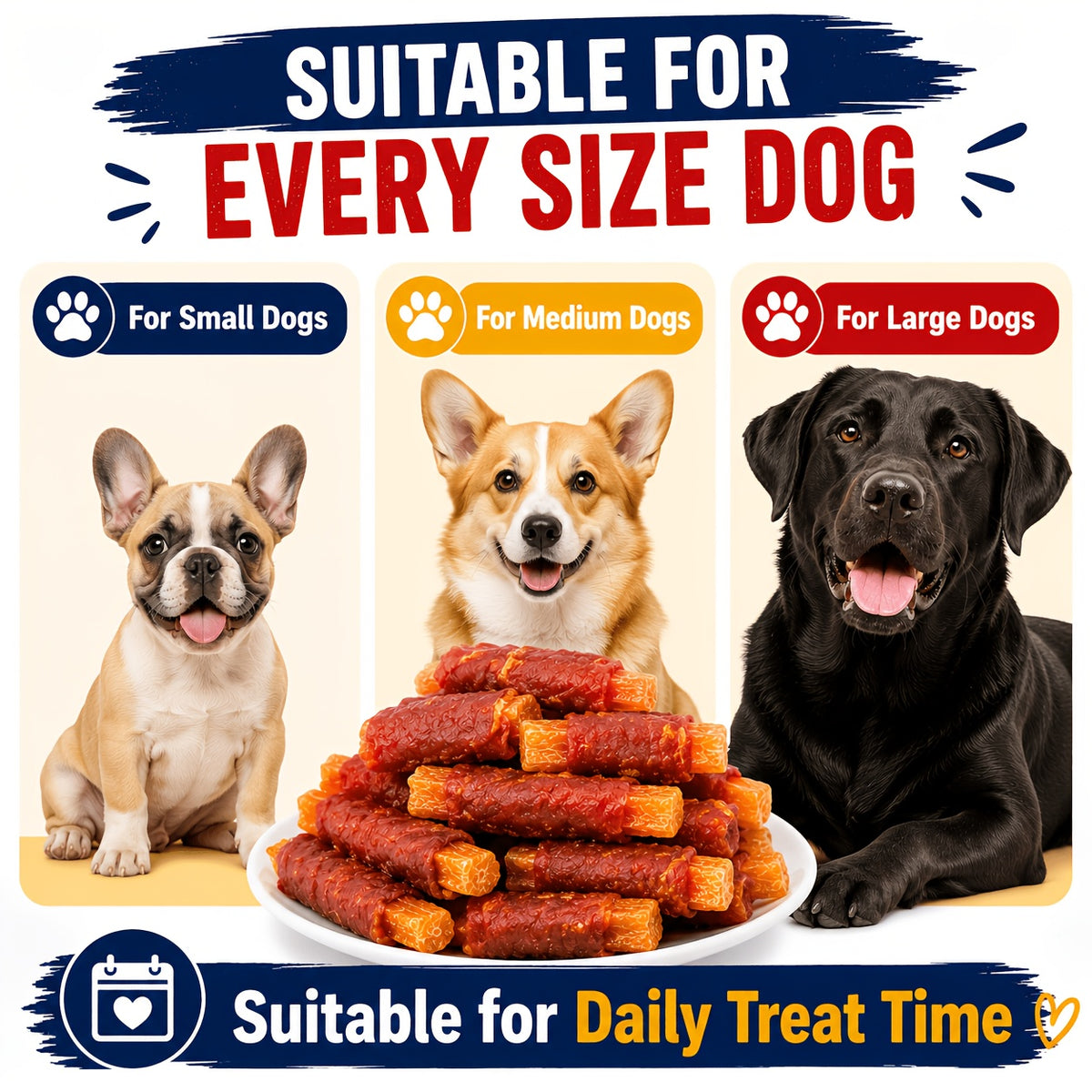 Duck Wrapped Sweet Potato Dog Treats, Chewy Snack Sticks in 220g or 450g Packs for Supervised Training Rewards and Everyday Dog Treat Time