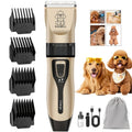 USB Rechargeable Dog Clippers with Ceramic Blades, Electric Pet Hair Trimmer for Cats and Dogs, Color Choices and Grooming Set Options